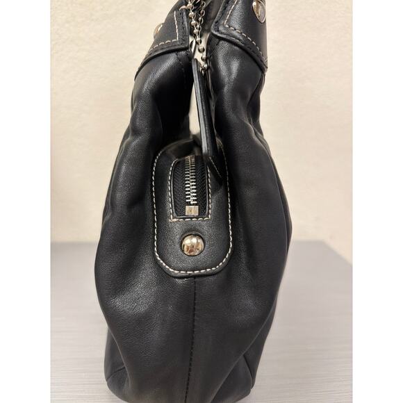 Coach Y2K Soho Leather Lynn Pleated Hobo Buckle Black Shoulder Bag Purse F15527 - Picture 7 of 16